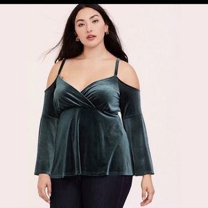 Torrid Velvet Cold Shoulder Baby Doll